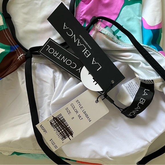 NWT La Blanca Sun Catcher Lace Back One Shoulder One Piece Size 8 - Picture 3 of 3